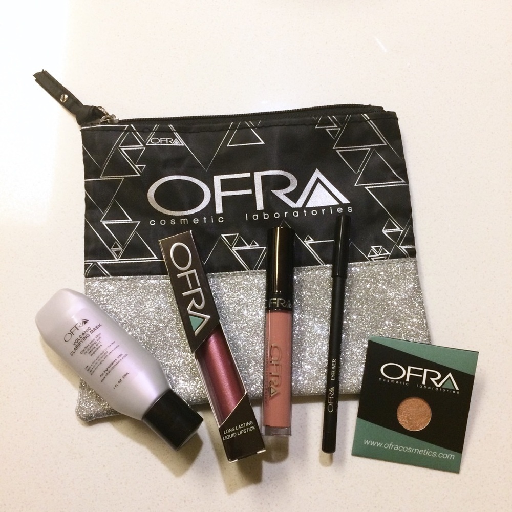 OFRA Liquid Lipstick Eyeliner Eyeshadow Set with Bag